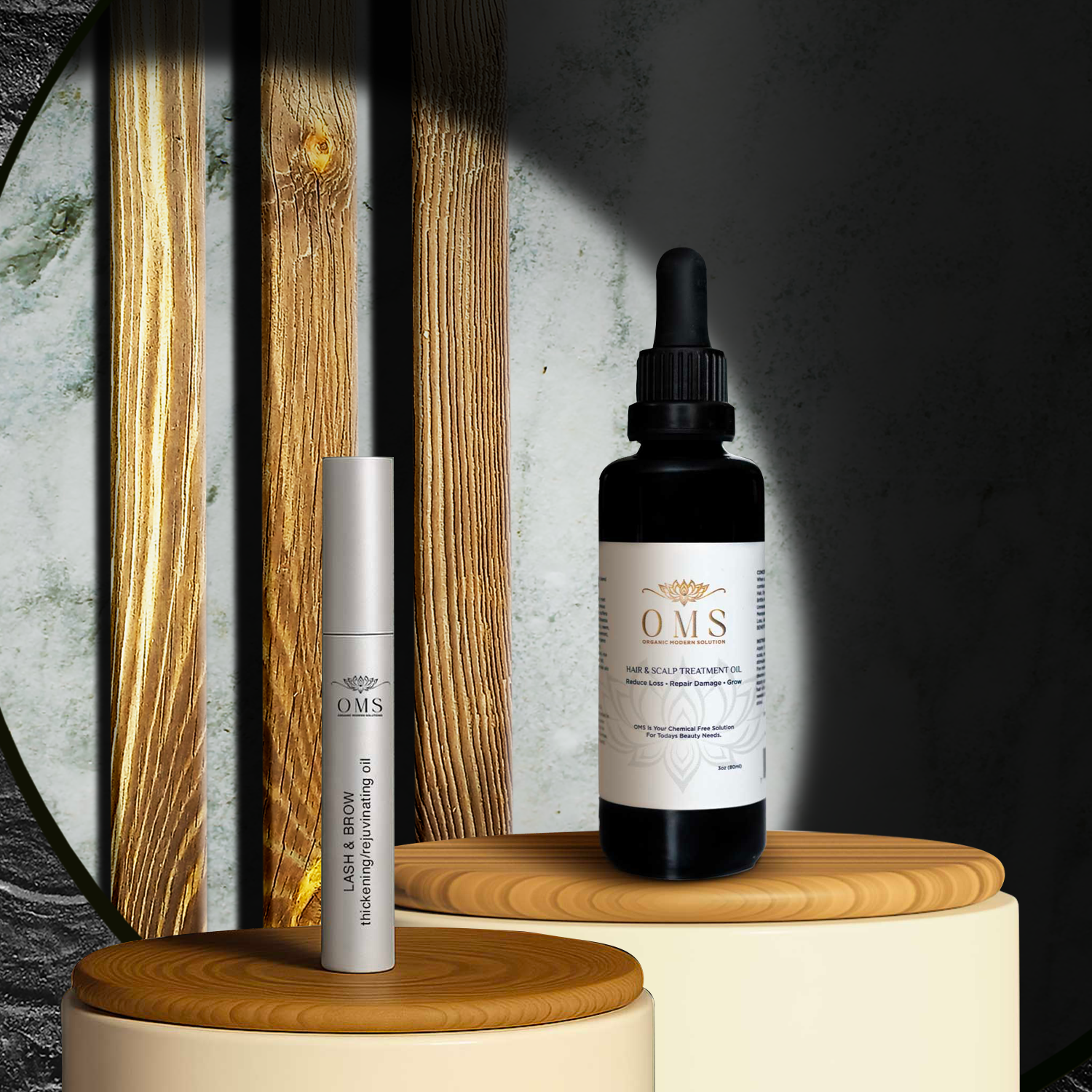 OMS Combo (save 15%)OMS Hair & Scalp Rejuvenating Treatment Oil with Lash & Brow Growth/Nourishing Treatment Oil (Irritation Free) - Fast Results