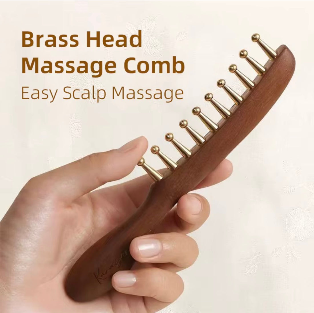 OMS Brass Scalp + Gua Sha Massage Comb